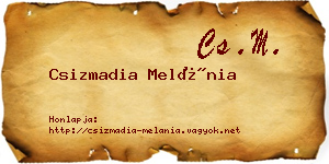 Csizmadia Melánia névjegykártya